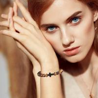 Pulsera De Rosario Para Hombres Y Mujeres Con Piedras Naturales Y Madera Hematita Onix Joyería De Yoga Meditación Pulsera Cruz - details 4