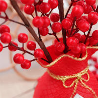 Decoración De Navidad Artificial Rama De Uvas Rojas Para Vaso Flores Falsas Para El Hogar Adornos De Árbol De Navidad Accesorio De Plantas - details 1