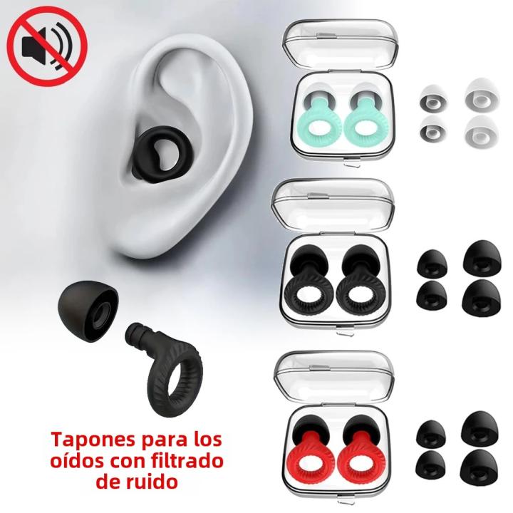 10/1Par De Tampón De Oído De Silicona Para Reducción De Ruido Para Dormir Y Natación Filtro De Ruido Para Motocicleta