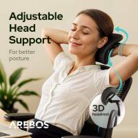 AREBOS Silla de oficina ergonómica, silla de escritorio con reposacabezas ajustable - details 19