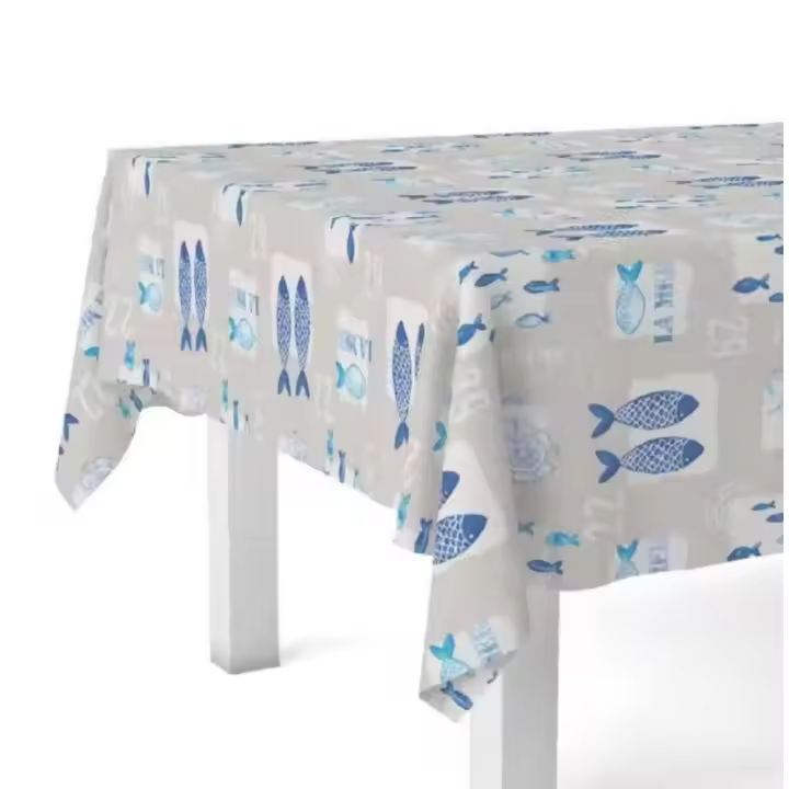 Mantel Hulehule Tex - Hule Anti manchas Resistente al Agua Estampado PVC Marítimo con Anclas y Olas - 1