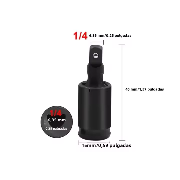 Adaptador De Rodillo Giratorio 360 Grados Para Llaves De Aire 1/2 3/8 1/4 Pulgada Con Retracción Y Wobble Para Herramienta Pneumática - 1