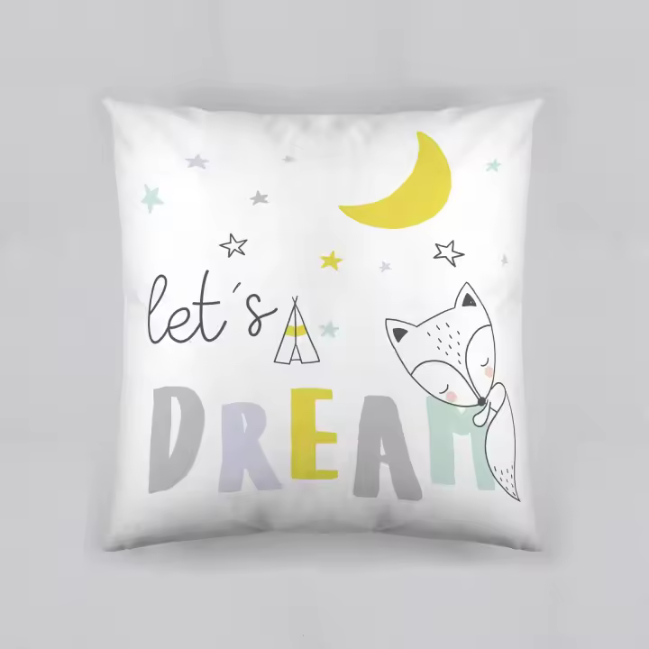 FUNDA DE COJIN VACIO INFANTIL 100% ALGODÓN LETS DREAM 50x50 CM COOL KIDS FABRICADO EN ESPAÑA - 1