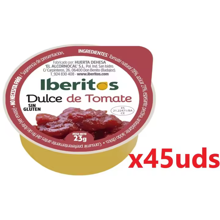 IBERITOS Dulce de tomate en monodosis - Pack 45uds de 25grs - 1