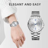 Reloj De Pulsera De Cuarzo Para Hombre NOTIONR En Acero Inoxidable Plata Y Negro Lujo Casual Calendario Completo Resistente Al Agua - details 2