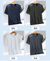 Camiseta De Verano De Seda Con Patrón De Camuflaje Deportiva Manga Corta Cuello Redondo Ligera Y Transpirable Secado Rápido Para Viajes - details 1