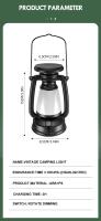 Lámpara De Escritorio LED Retro Caballo Decoración De Ambiente Recargable Para Camping Al Aire Libre Barra De Luz Linterna De Hogar - details 9