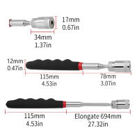 Herramienta De Recogida Magnética Telescopica Ajustable 1Pc Con Luz LED Mango Largo Agarre Magnético Telescópico Para Inspección Y Uso Doméstico - details 3