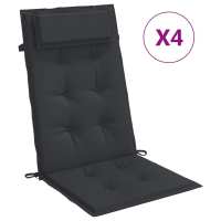 vidaXL Cojines de silla respaldo alto 4 uds tela Color Antracita,  Gris,  Crema y mas Cojín Decorativo de Asiento Cojines de muebles de salon - details 1