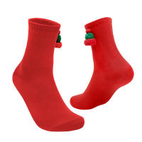 Pareja De Medias Navideñas Rojas De Plush Suave Y Amigable Con La Piel Transpirable Y Resistente Al Desgaste Para Mujer Medias Para Salto Y Piso - details 12