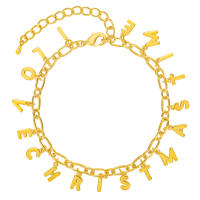 Encanto Pulsera navideña para mujer, regalo de fiesta, moda, temperamento, cobre, circonita, 14 quilates, colgante de letra - details 8