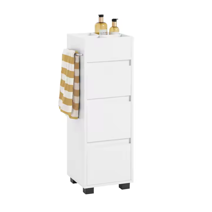 SoBuy BZR29-W Armario Auxiliar Baño Blanco con 3 cajones 30 x 30 x 90 cm Blanco ES - 1