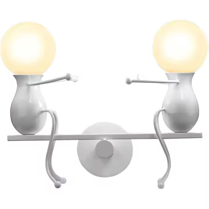 Lámpara de Pared de Hierro Forjado Creativa Doble Oscilación Villano Moderna - 1