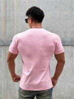 Camiseta Hombre Verano 2023 Cuello V Manga Corta Algodón Fitness Ropa Deportiva Casual Slim Fit Teeshirt Transpirable Secado Rápido - details 16
