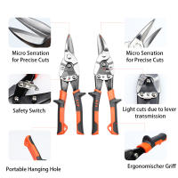 Tijeras De Aeronáutica DUTRIEUX Para Corte De Hojalata Metálica Multidireccional Herramienta Industrial Profesional Con Mango De Goma - details 1