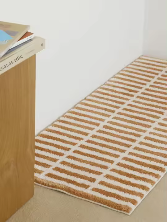 Carpetas Retro Cuadadas Tejidas 50x150CM Alfombra Suave Para Piso De Dormitorio Puerta Antideslizante Para Baño Decoración De Piso - 1