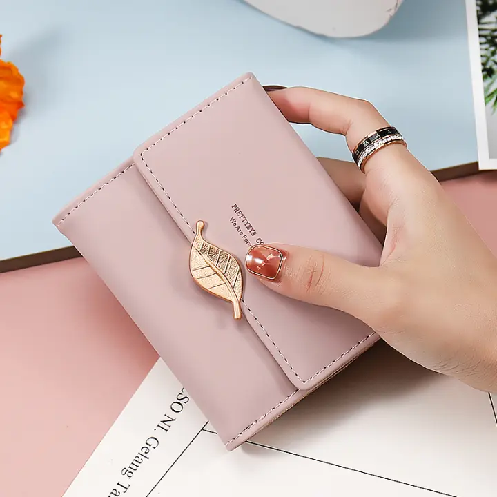 Bolso De Mujer 2024 De Moda Alta Boutique Cierre De Hoja De Hardware Monedero Trifásico Con Múltiples Compartimentos Para Tarjetas Y Monedas - 1