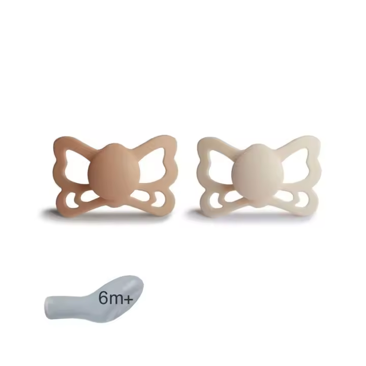 Frigg Chupetes Anatómicos Silky/Cream 6m - Mariposa - Desarrollo Bebé - 1