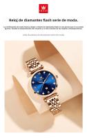 Reloj De Pulsera De Mujer OLEVS 5866 Con Incrustaciones De Diamante Y Calendario Resistente Al Agua De Acero Inoxidable Estilo Versátil Y Elegante - details 0