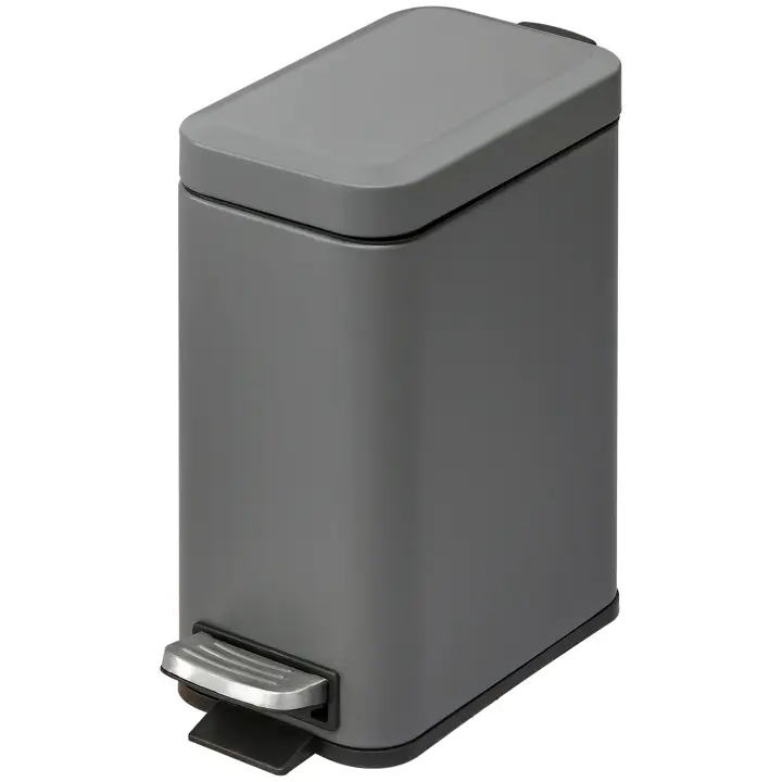 HOMCOM Cubo de Basura 5L Cubo de Basura con Pedal Cubo de Cosméticos Papelera con Tapa y Pedal, Cubo de Basura con Cubo Interior, Cubo de Basura de Baño para Salón, Oficina, Metal, Gris, 29,2 x 14 x 32 cm - 1