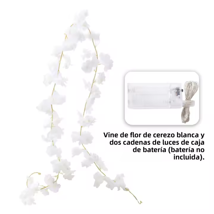 Guirnalda De Flores Artificiales De Cerezo 180CM Con LED Para Decoración De Bodas Casas Jardines Y Fiesta Accesorios Para Arco - 1