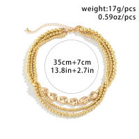 Collar Corto KunJoe Multicapa Color Oro Con Cuentas Irregulares Y Cadena Clavicular Para Mujer Joyería De Moda Nueva Geométrica Clásica Para Fiesta - details 0