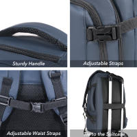 DreamTravel Mochila de Senderismo 30L - Gran Capacidad con Múltiples Compartimentos | Organización Práctica para Ropa, Equipo y Accesorios | Diseño Sencillo y Resistente para Trekking/Excursiones (Azul/Negro/Gris) - details 1
