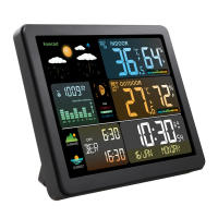 Reloj De Pared Digital Con Estación De Clima Medidor De Temperatura Y Humedad Para Interior Y Exterior Previsión Del Tiempo Indicador De Humedad Y Temperatura - details 5
