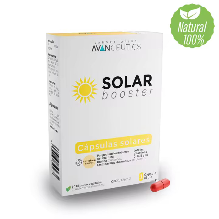 Avanceutics SOLAR BOOSTER   Cápsulas solares para la piel  Protección solar con antioxidantes  30 cápsulas - Vegano, Sin Gluten, Sin Lactosa - 1