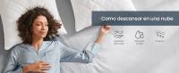 SONGMICS HOME Juego de 2 Almohadas de Cama, Doble Uso, 50 x 70 cm/60 x 60 cm, Funda Suave Refrigerante, 650 g Relleno, Invierno Verano, Cojín, Lavable a Máquina y Secable a Menos de 60 °C, Blanco Nube - details 0