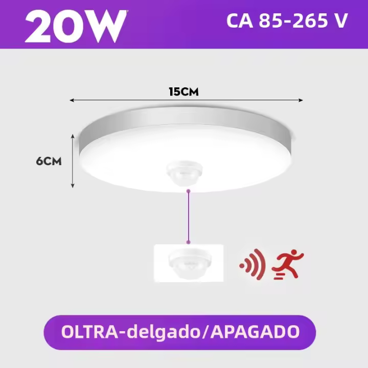 Lámpara De Techo LED Moderna Con Sensor De Movimiento 20W 30W 40W Luz Inteligente Para Sala De Estar 110V 220V Blanco Para Cocina Comedor Dormitorio Foyer Estudio Baño - 1