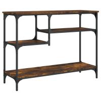 vidaXL Mesa consola con estantes 100x35x75 cm Negro, Roble Sonoma, Roble ahumado Mesa de sofá Mesa de Entrada para Salón Consola de Entrada Mueble Recibidor Mesita Mesa auxiliar Salon - details 3
