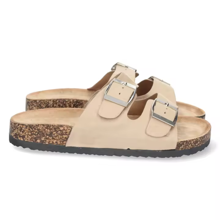 Davinia Shoes Sandalia Plana de Mujer, con Planta de Anatomica de Bio, y Hebillas, Primavera Verano 2021 Shoes&Blues.es 1AY-1056-Beige - 1