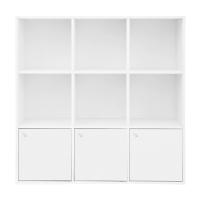 Estantería blanca de madera con 6 cubos y 3 cajones, biblioteca para hogar u oficina, ideal para libros, salón comedor - details 1