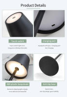 Lámpara De Escritorio LED Sin Cable Con Sensor Táctil Iluminación Ambiente Creativa 3 Colores Luz De Mesa Para Cama Decoración Externa Luz De Barra - details 9