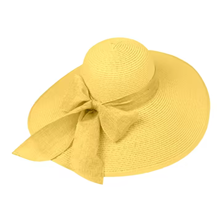 Sombrero De Sol Elegante Para Mujer Gran Sombrilla De Paja Tejida Protección Solar Gorras Para Playa Verano Casual - 1