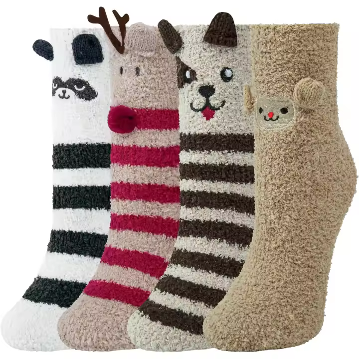 Calcetines Termicos Invierno Mujer Calcetines Gruesos Acogedores Calcetines Esponjosos Y Suaves Navidad Lindos Calcetines Regalo de Dama - 1