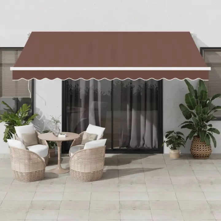 vidaXL Toldo retráctil manual marrón 400x300 cm - 1