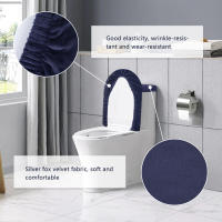 Juego De Cubierta De Inodoro Y Almohadilla De Bidé De Velours Elástico Resistente Al Desgaste Para Baño Universal - details 2
