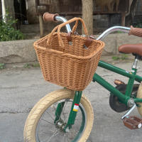 Cesta De Bicicleta Tejida a Mano De Rotan Almacenamiento Para Manillar Frontal Para Niños Y Adultos Bolsa Portabagajes Para Ciclismo - details 1