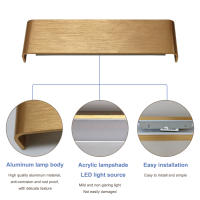 Lámpara De Pared LED 12W Para Interior En Oro/Café Luz Moderna Con Iluminación Versátil Para Cocina Comedor Dormitorio Estudio Baño Instalación En La Pared - details 1
