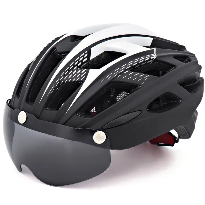 Casco de Bicicleta para adultos, ideal para Montaña y Carretera, Con Gafas de seguridad. - 1