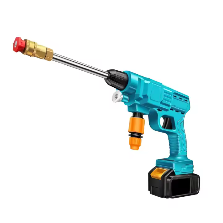 30Bar Pistola Agua Alta Presión Inalámbrica Portátil, para batería Makita de 18V, 2 Baterías 1200mAh, 40 Min, 4.1L/min, Kit Limpieza Coches Jardín, 12 Accesorios - 1