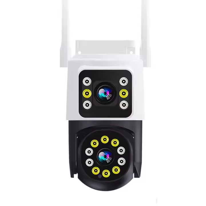 FGNS Cámara IP de doble lente para exteriores, Cámara de vigilancia 3K 6MP HD PTZ WIFI, lente Dual, pantalla Dual, 2.4G wifi, seguimiento automático, visión nocturna a todo Color, IP66 camaras videovigilancia wifi, - 1