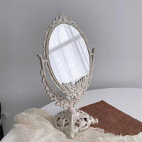Espejo De Maquillaje Vintage Estilo Europeo Espejo De Vestíbulo Portátil Giratorio De 360 Grados Para El Hogar - details 5