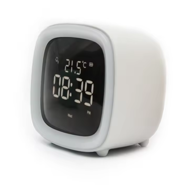 Kids Alarm Clock,Cute Pet Night Light Bedside Animal Alarm Clock Snooze Thermometer - 1