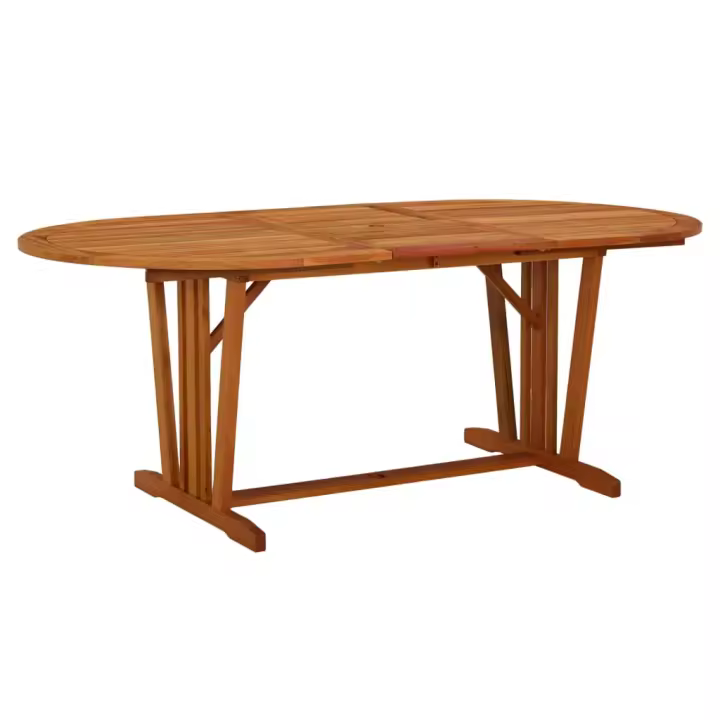 Mesa de jardín madera maciza de eucalipto 200x100x75 cm - 1