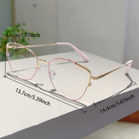 Gafas De Moda Coreana KAMMPT Para Mujer Estilo Retro Ovaladas Con Marco De Metal Bloqueo De Luz Azul Accesorio Decorativo - details 2