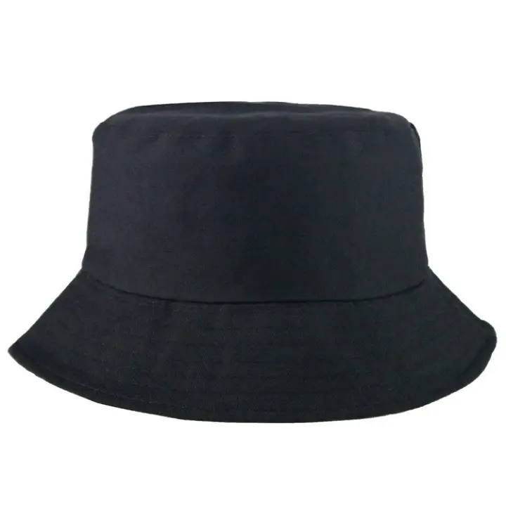 Gorro De Sol Plegable De Algodón Suave En Color Sólido Negro Para Hombres Y Mujeres Gorro De Pescador De Calle Para Exterior Cuatro Estaciones - 1