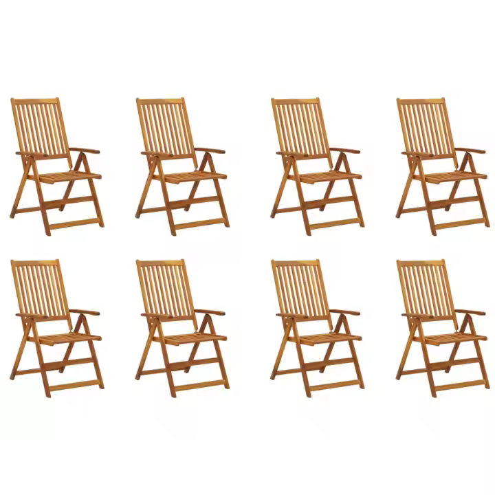 Sillas de Jardín de 8 UDS Madera Maciza Acacia - 1
